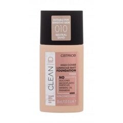 Catrice Clean ID Luminous Matt Make-up 010 Neutral Sand, 30ml meikkivoide hinta ja tiedot | Meikkivoiteet ja puuterit | hobbyhall.fi