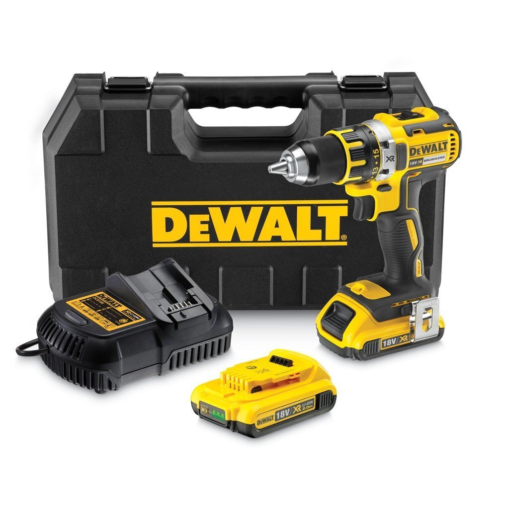 DeWalt Akkuporakone DCD790D2, harjaton, 18V / 2 x 2,0Ah, hinta ja tiedot | Akkuporakoneet ja ruuvinvääntimet | hobbyhall.fi