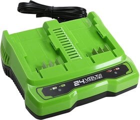 Kaksoispistorasialaturi Greenworks, 24V 2A, G24X2UC2 - 2931907 hinta ja tiedot | Greenworks Sähkötyökalut | hobbyhall.fi