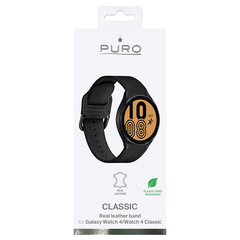 Nahkaranneke Puro Classic Samsung Galaxy Watch 4 / Watch 4 Classic, musta hinta ja tiedot | Puro Puhelimet, älylaitteet ja kamerat | hobbyhall.fi