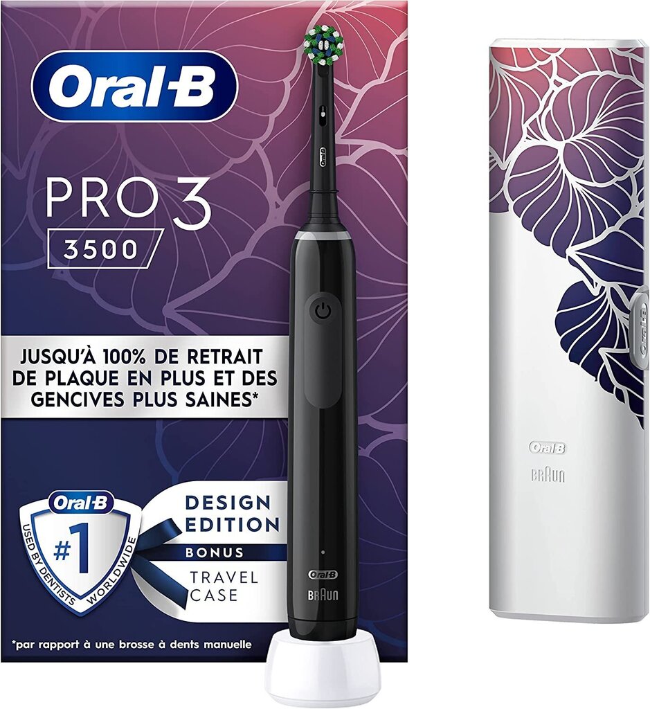 Oral-B Pro 3 3500 Design Edition, musta hinta ja tiedot | Sähköhammasharjat | hobbyhall.fi