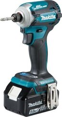 Makita DTD171RTJ iskevä akkuruuvinväännin, 18 V / 2 x 5.0Ah, Li-ion 180 Nm, LED, harjaton moottori hinta ja tiedot | Akkuporakoneet ja ruuvinvääntimet | hobbyhall.fi