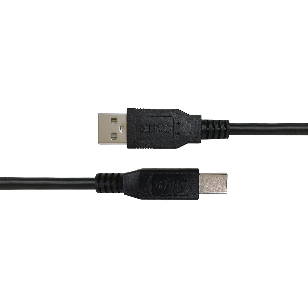 Deltaco USB-B 2.0, 3m, musta hinta ja tiedot | Kaapelit ja adapterit | hobbyhall.fi