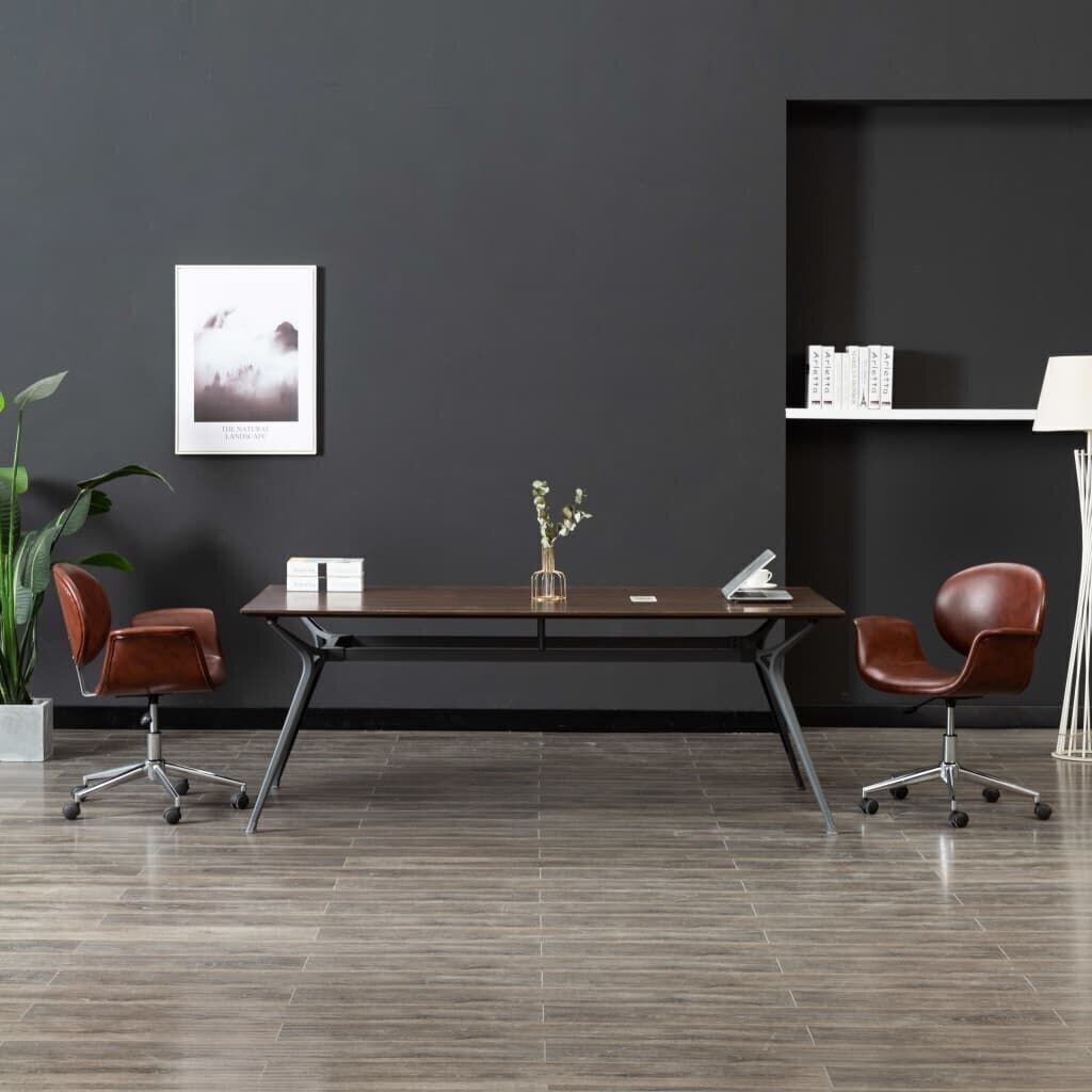 Pyörivä ruokapöydän tuoli, 2 kpl, keinonahka, vidaXL hinta ja tiedot | Ruokapöydän tuolit | hobbyhall.fi