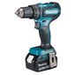 Makita DHP485RTJ Iskupora/ruuvinväännin 18 V / 2 x 5,0 Ah Li-ion, 50/25 Nm, 1,7kg, LED, harjaton hinta ja tiedot | Akkuporakoneet ja ruuvinvääntimet | hobbyhall.fi