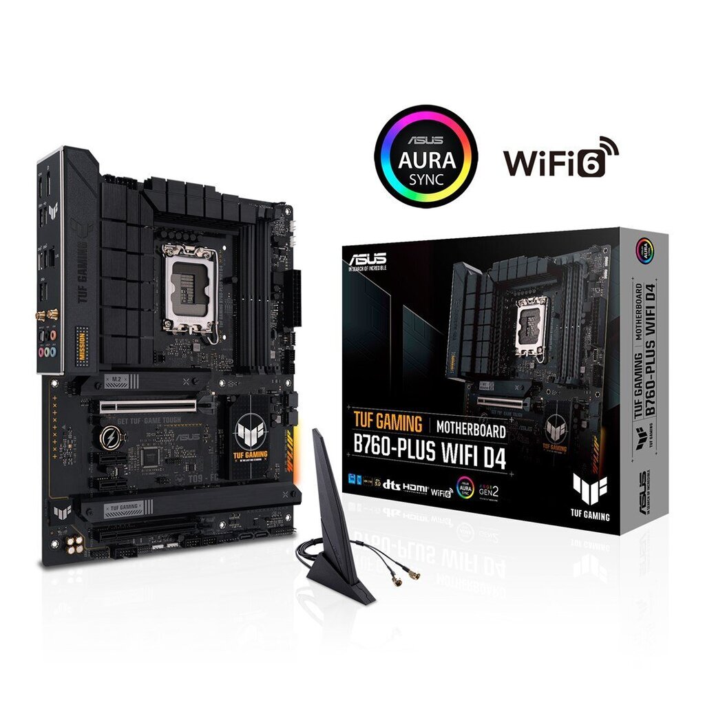 Asus, TUF Gaming B760-PLUS WIFI D4, ATX, LGA1700, DDR4 hinta ja tiedot | Emolevyt | hobbyhall.fi