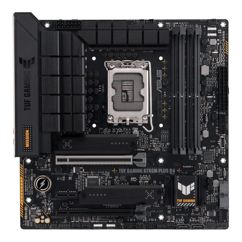 Asus, TUF GAMING B760M-PLUS D4, Micro ATX, LGA1700, DDR4 hinta ja tiedot | Emolevyt | hobbyhall.fi