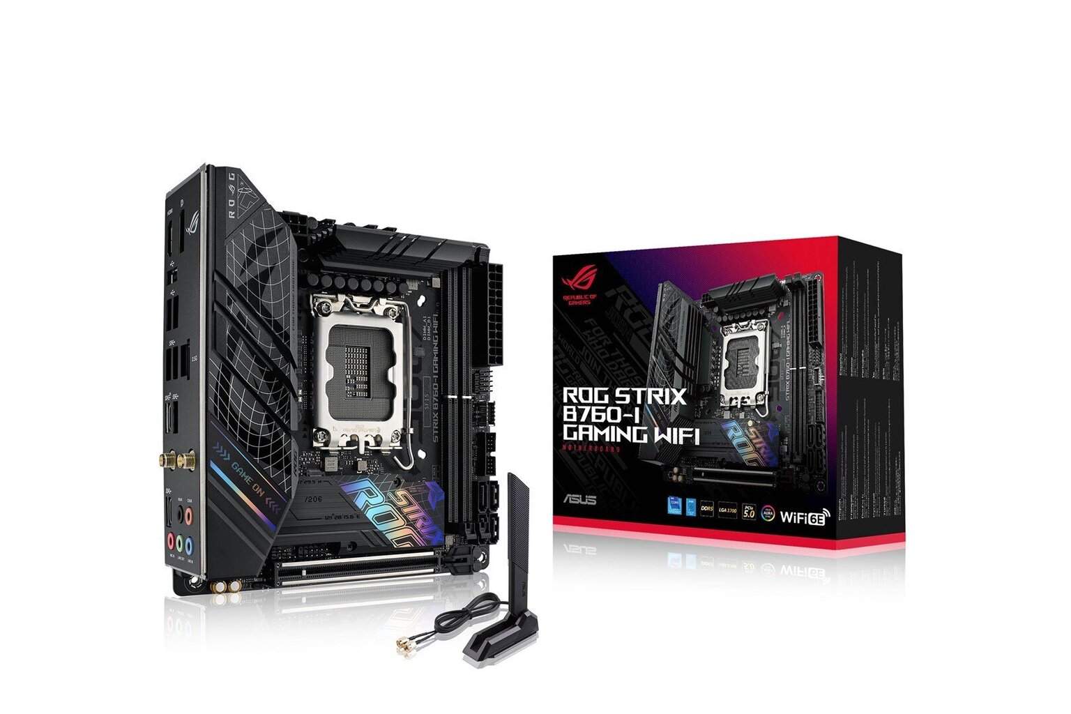 Asus, ROG STRIX B760-I GAMING WIFI, Mini ITX, LGA1700, DDR5 hinta ja tiedot | Emolevyt | hobbyhall.fi