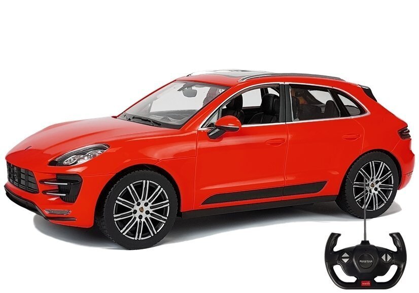 Auto Porsche Macan Turbo Rastar kaukosäätimellä 1:14, keltainen hinta ja tiedot | Poikien lelut | hobbyhall.fi