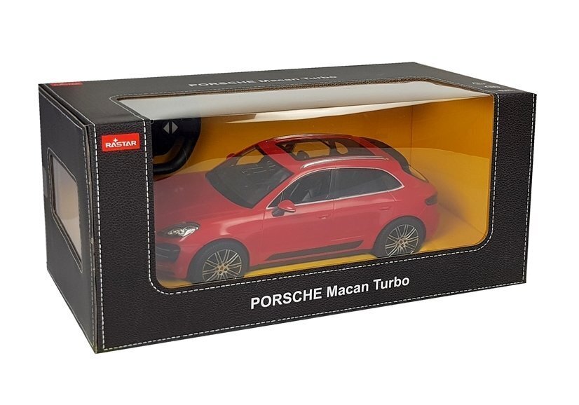 Auto Porsche Macan Turbo Rastar kaukosäätimellä 1:14, keltainen hinta ja tiedot | Poikien lelut | hobbyhall.fi