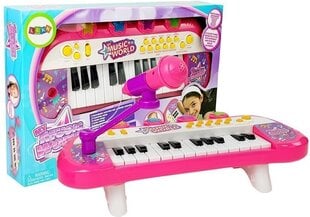 Mikrofonilla varustettu piano, 24 näppäintä, vaaleanpunainen hinta ja tiedot | Lean Toys Lapset | hobbyhall.fi