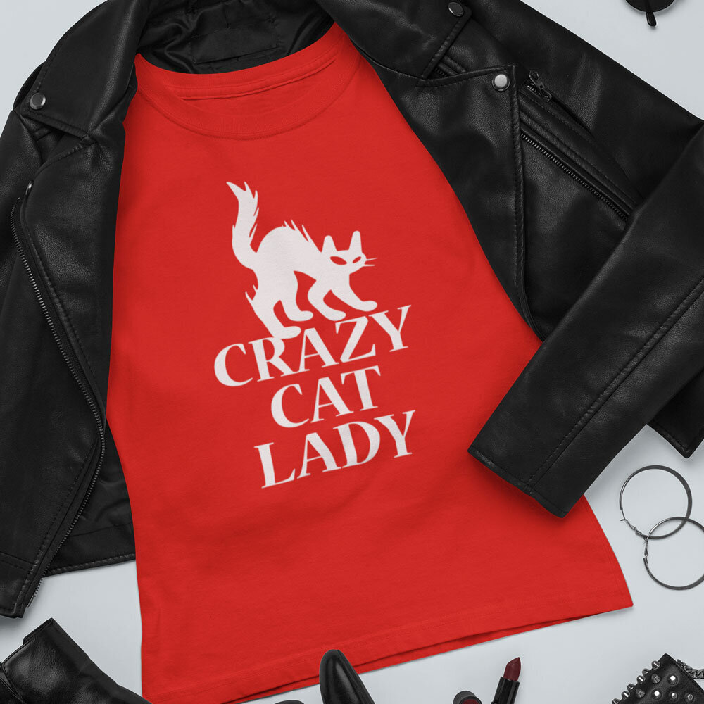 Naisten paita Crazy Cat lady hinta ja tiedot | Hauskat t-paidat | hobbyhall.fi