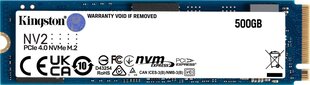 Kingston NV2 M.2 NVMe SSD 500GB hinta ja tiedot | Kovalevyt | hobbyhall.fi