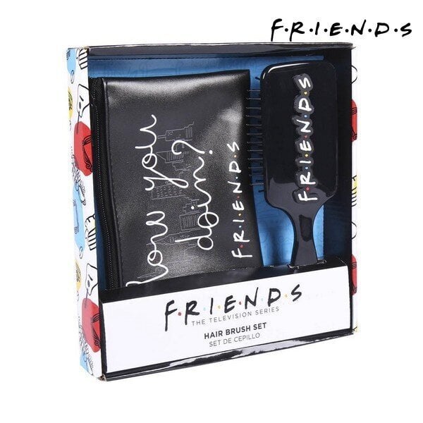Friends lahjasetti: kosmetiikkalaukku + sivellin, 2 kpl. hinta ja tiedot | Hiusharjat, kammat ja sakset | hobbyhall.fi