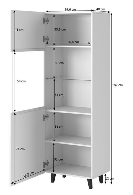 Halmar Pafos - Vitriini, musta hinta ja tiedot | Vitriinit | hobbyhall.fi