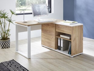 Lioni 4156 Kulmapöytä valkoinen/ruskea hinta ja tiedot | Tietokonepöydät ja työpöydät | hobbyhall.fi
