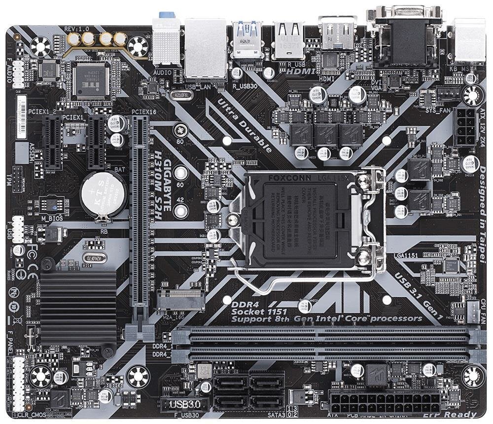 GIGABYTE H310M S2H 1,0 M / B hinta ja tiedot | Emolevyt | hobbyhall.fi