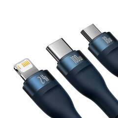 Baseus Flash Series, USB-C + micro USB + Lightning, 100W, 1.2 m hinta ja tiedot | Baseus Kodinkoneet ja kodinelektroniikka | hobbyhall.fi