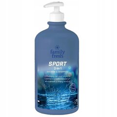 Suihkugeeli Family Fresh Sport 2in1 Shower Gel, 1000 ml hinta ja tiedot | Suihkusaippuat ja suihkugeelit | hobbyhall.fi
