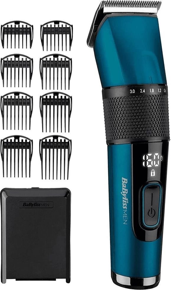 BaByliss Hiustenleikkuukone Japanese Steel Digital Hair Clipper Black, Teal hinta ja tiedot | Hiustenleikkuukoneet ja trimmerit | hobbyhall.fi