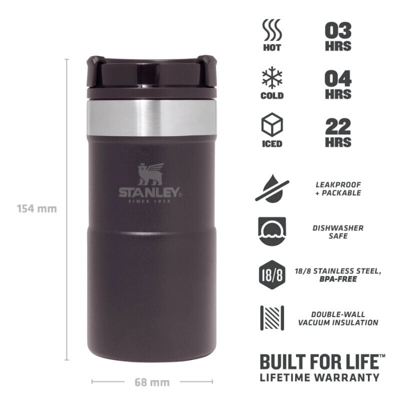 Termosmuki The NeverLeak Travel Mug, 0,25 l, mattamusta hinta ja tiedot | Termoskannut ja termosmukit | hobbyhall.fi