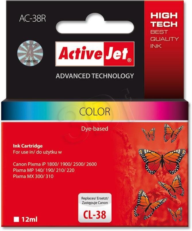 Activejet AC-38R Canon CL-38 hinta ja tiedot | Mustekasetit | hobbyhall.fi