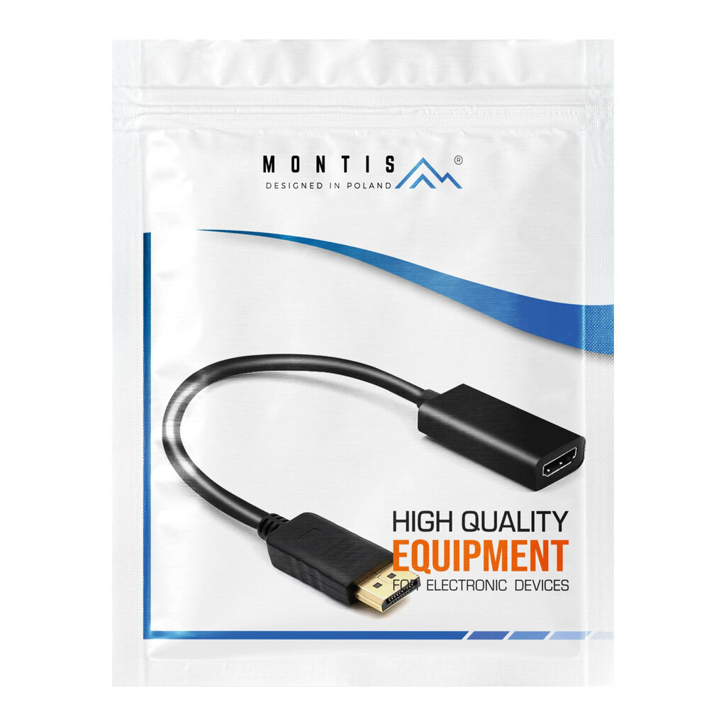 Montis DisplayPort v1.4 — HDMI v2.0 MT068 0.2 m hinta ja tiedot | Adapterit | hobbyhall.fi