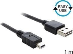 DeLock USB Mini AM-MBM5P EASY-USB 1m hinta ja tiedot | Kaapelit ja adapterit | hobbyhall.fi