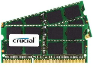 Crucial CT2K4G3S1339M, 8GB (4GBx2), DDR3, 1333MHz, SODIMM, MAC, CL9, 1.35V/1.5V hinta ja tiedot | Muisti (RAM) | hobbyhall.fi