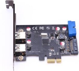 MicroConnect 2x USB 3.0, PCIe (MC-USB3.0-F2B2-V2) hinta ja tiedot | MicroConnect Tietokoneet ja pelaaminen | hobbyhall.fi