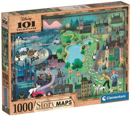 101 dalmatialaista Disney Maps 1000 Story Maps hinta ja tiedot | Palapelit | hobbyhall.fi
