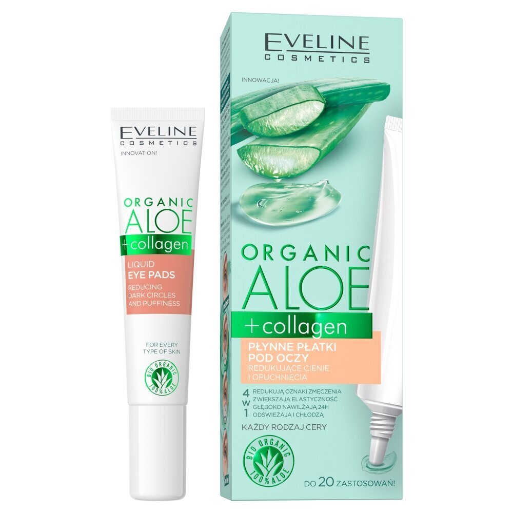 Silmägeeli Eveline Organic Aloe+Collagen, 20ml hinta ja tiedot | Silmänympärysvoiteet ja seerumit | hobbyhall.fi