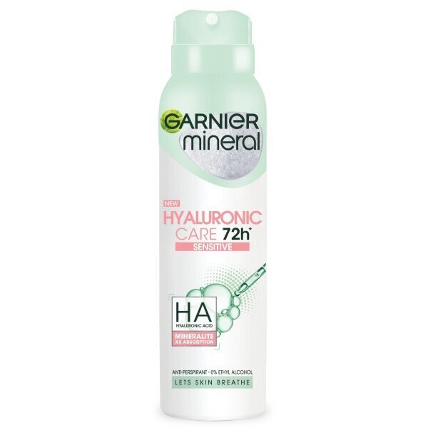 Spraydeodorantti Garnier Mineral Hyaluronic Care 72H Sensitive 150 ml hinta ja tiedot | Deodorantit | hobbyhall.fi