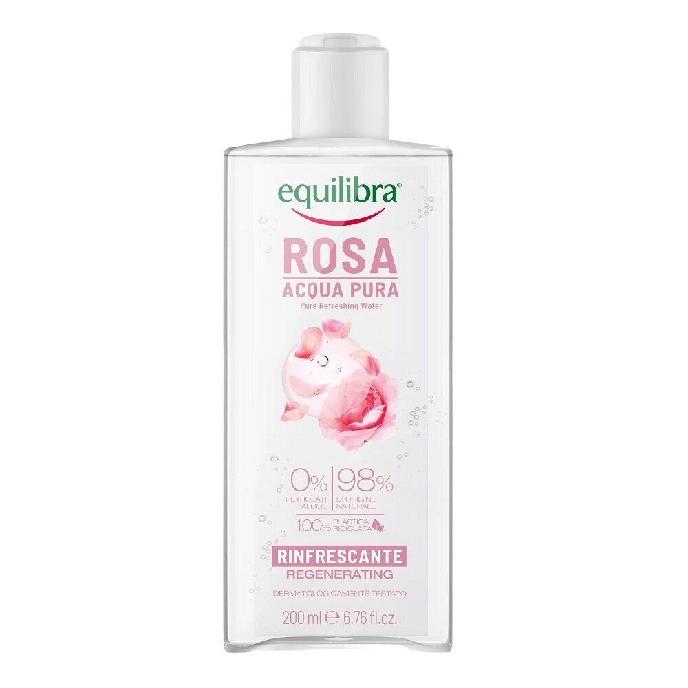 Virkistävä ruusuvesi Equilibra Rosa Regenerating Pure Refreshing Water, 200ml hinta ja tiedot | Kasvojen puhdistusaineet | hobbyhall.fi