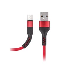 Maxlife MXUC-01 kaapeli USB - microUSB 1,0 m 2A punainen nylon hinta ja tiedot | Puhelinkaapelit | hobbyhall.fi