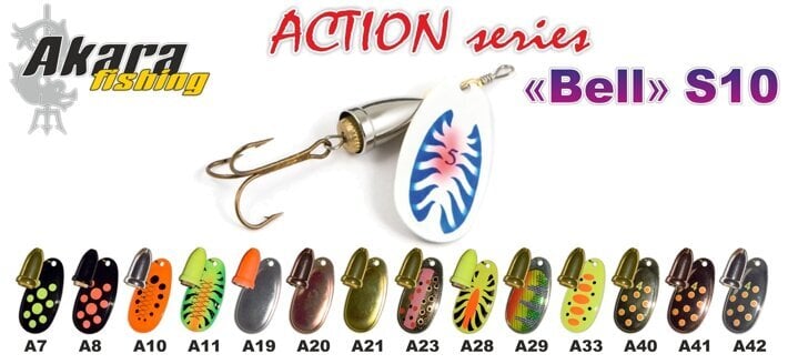 Viehe AKARA Action Series Bell-3 8g. hinta ja tiedot | Vieheet ja uistimet | hobbyhall.fi