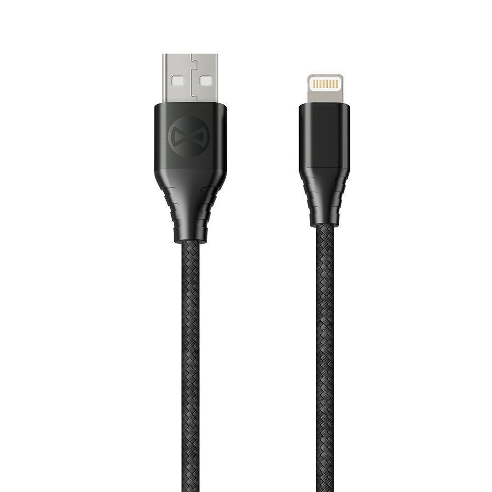 Forever Core MFI Classic -kaapeli USB - Lightning 3.0m 2.4A musta hinta ja tiedot | Puhelinkaapelit | hobbyhall.fi