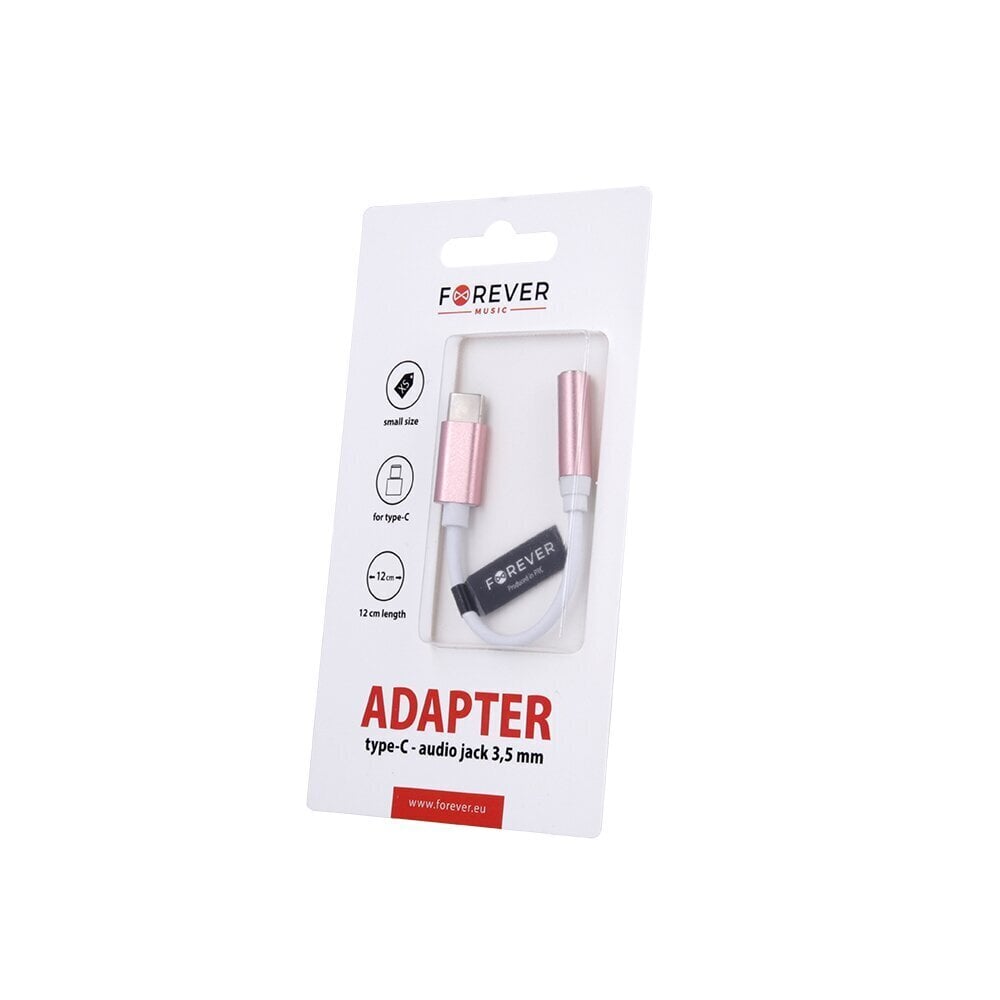 Forever Adapteri audio USB-C - jack 3,5 mm pinkki hinta ja tiedot | Puhelinkaapelit | hobbyhall.fi