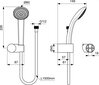 Suihkusetti Ideal Standard IdealRain Soft 80 mm suihkupäällä, säädettävällä pidikkeellä ja 1500 mm metalliletkulla, kromi B9506AA hinta ja tiedot | Suihkusetit | hobbyhall.fi