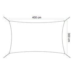 SN1052 Aurinkovarjo 4x3 m hinta ja tiedot | Aurinkovarjot ja markiisit | hobbyhall.fi