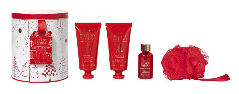 Naisten kosmetiikkasarja Grace Cole Luxury Bathing Wild Fig & Cranberry: vartalovoide, 100 ml + vartalopesu, 100 ml + kylpyvaahto, 50 ml + sieni hinta ja tiedot | Vartalovoiteet ja -emulsiot | hobbyhall.fi