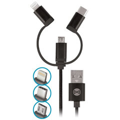 Forever 3in1, USB C, Lightning, USB Micro A, 1 m hinta ja tiedot | Puhelinkaapelit | hobbyhall.fi