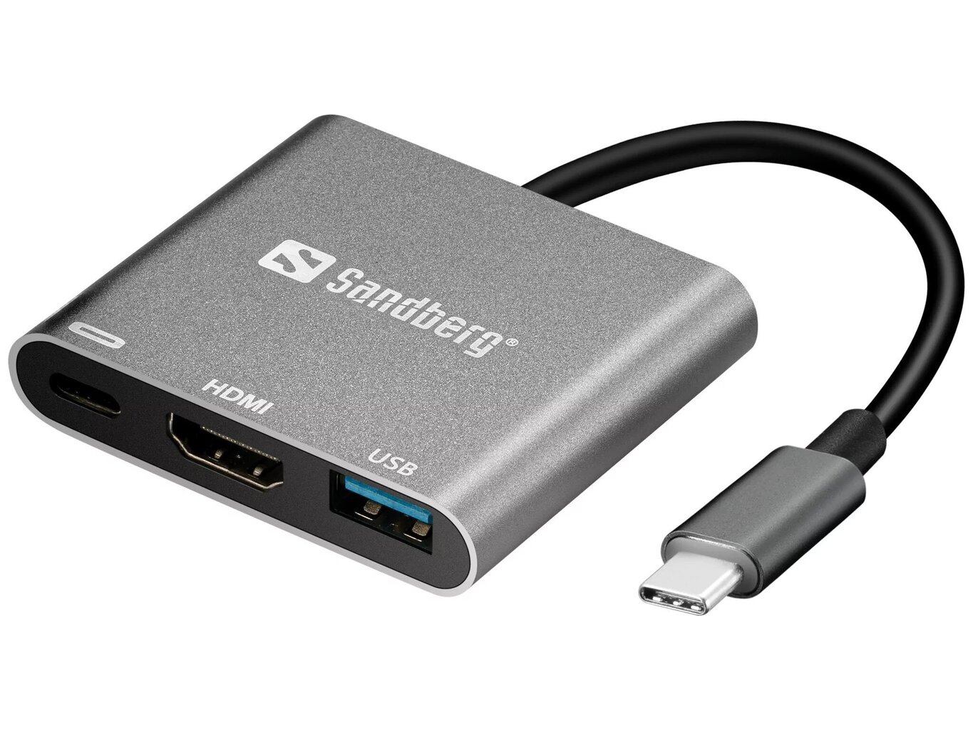Sandberg 136-00, USB-C/USB-A/HDMI hinta ja tiedot | Adapterit | hobbyhall.fi