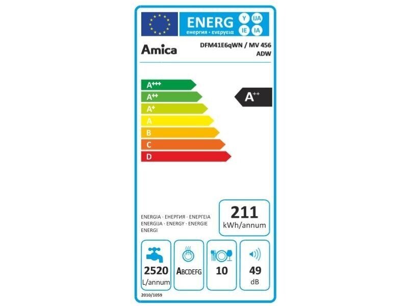 Amica DFM41E6qWN hinta ja tiedot | Astianpesukoneet | hobbyhall.fi