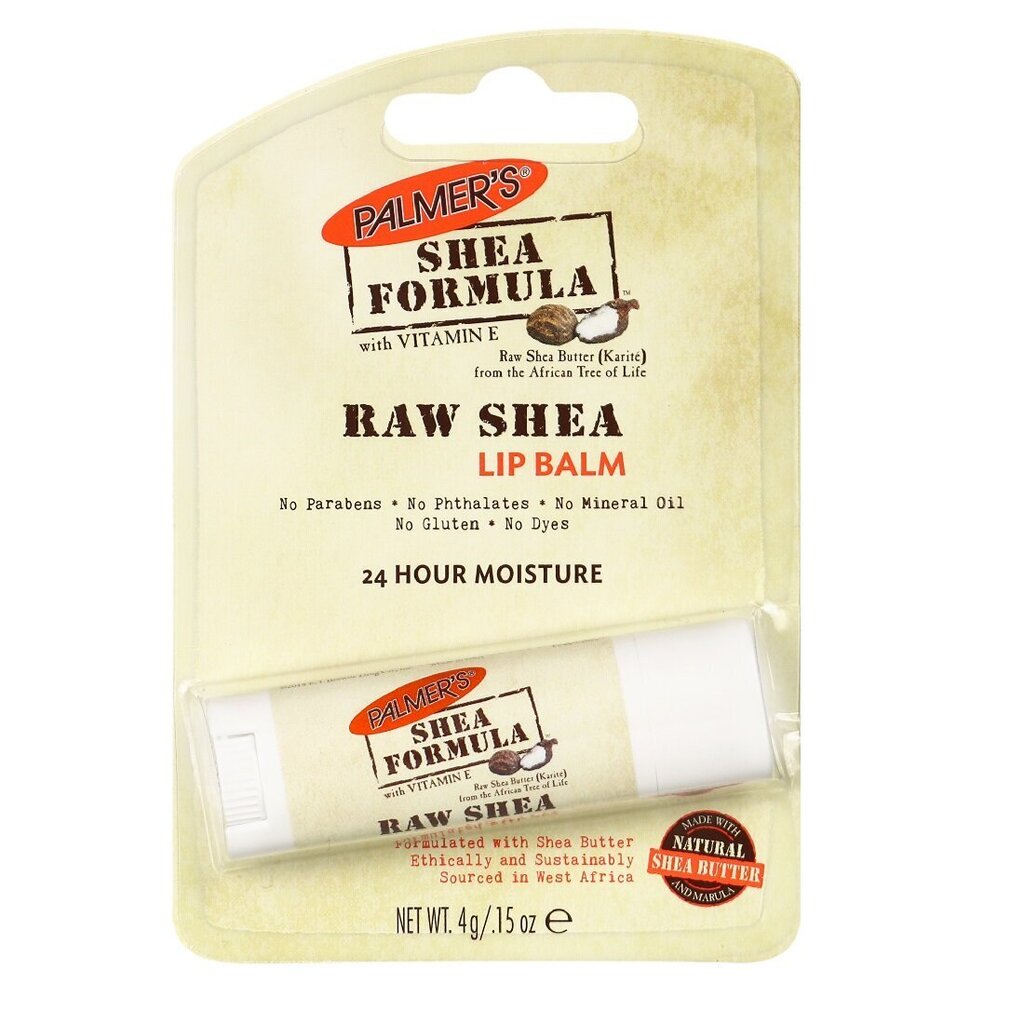 Huulirasva Palmer's_Shea Formula Raw Shea Lip Balm, 4g hinta ja tiedot | Huulipunat, huulikiillot ja huulirasvat | hobbyhall.fi