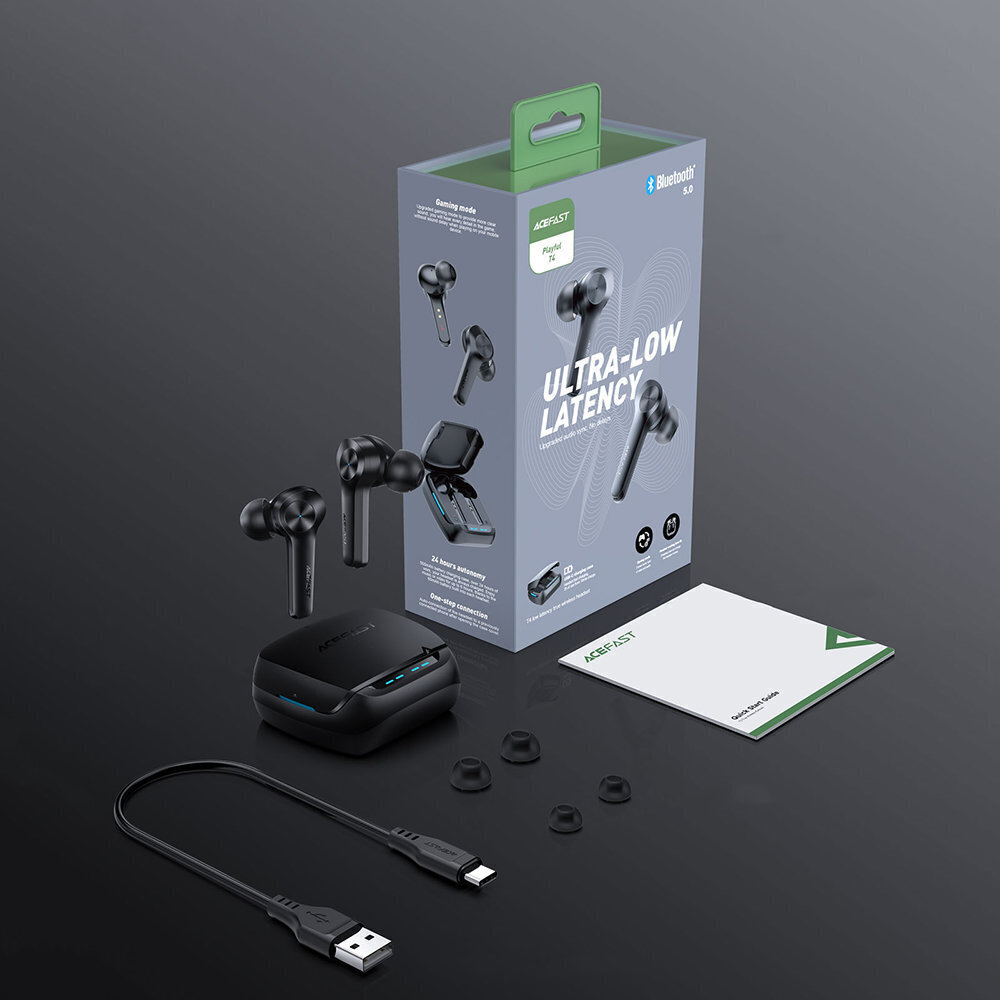 Acefast In-Ear TWS Bluetooth 5.0 T4 Black hinta ja tiedot | Kuulokkeet | hobbyhall.fi