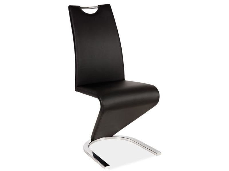 H090-tuolit 2 kpl, musta/kromi hinta ja tiedot | Ruokapöydän tuolit | hobbyhall.fi