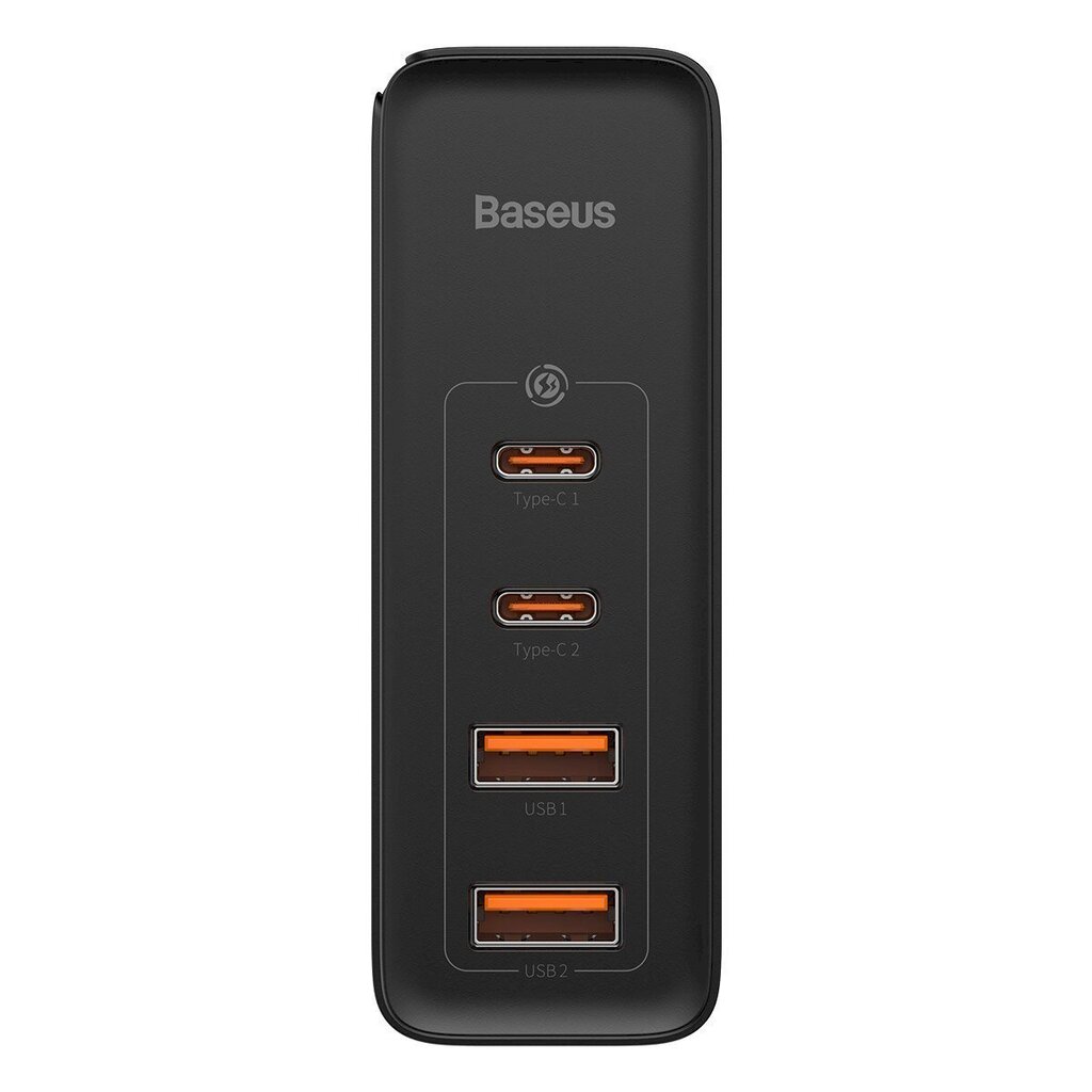 Adapteri Baseus GaN CCGAN2P-L01 2 x USB / 2 x USB-C / 100W / 5A, musta hinta ja tiedot | Puhelimen laturit | hobbyhall.fi