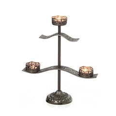 Metallinen kynttilänjalka 3 kynttilälle, 34,5 x 12,5 x 41 cm hinta ja tiedot | Kynttilät ja kynttilänjalat | hobbyhall.fi