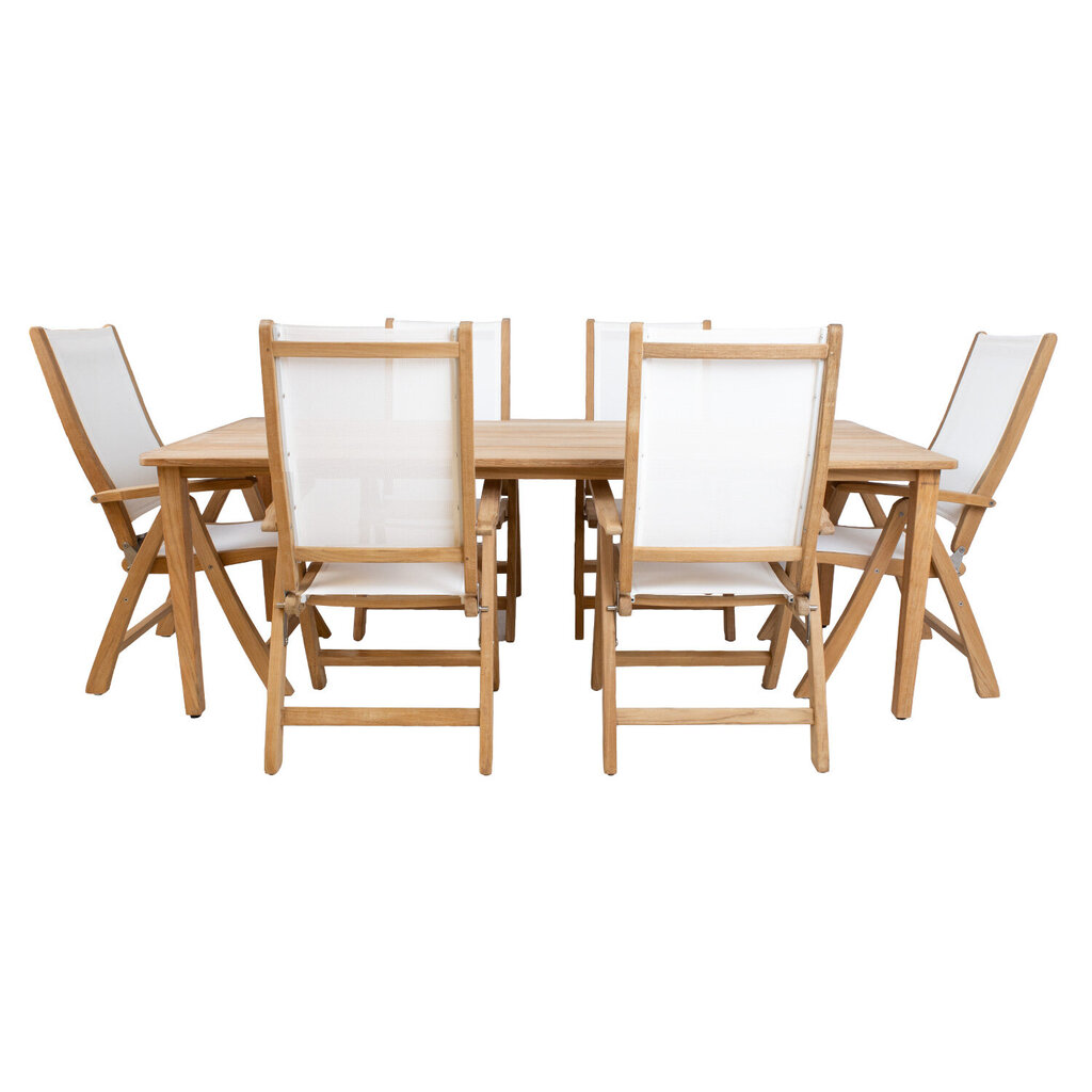 MALDIVE pöytä ja 6 taitettavaa tuolia hinta ja tiedot | Puutarhakalusteet | hobbyhall.fi